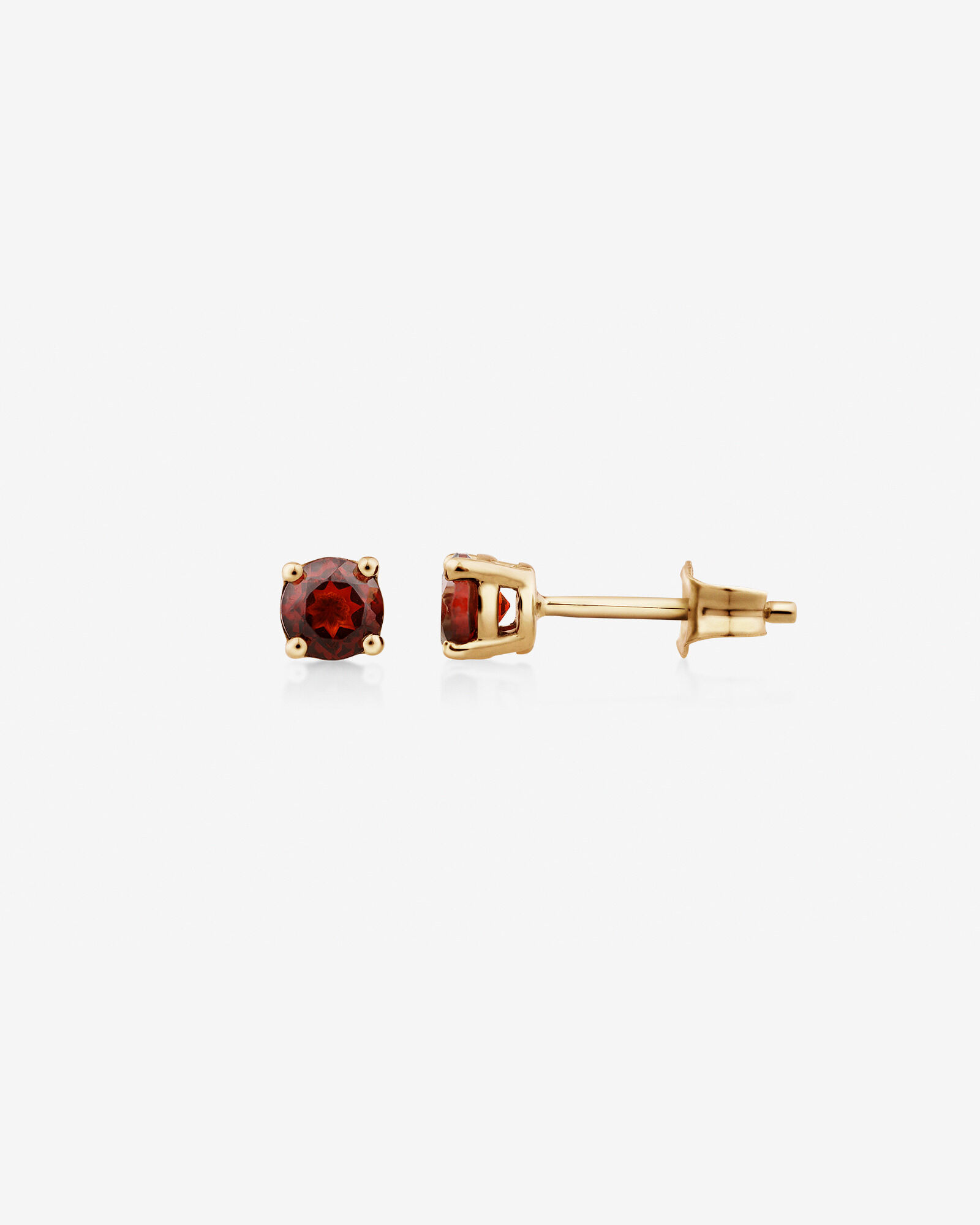 Stud Earrings with Rhodolite Garnet in 10kt Yellow Gold