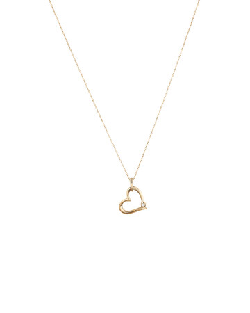 Heart Pendant with A Diamond in 10kt Yellow Gold Heart Pendant with A Diamond in 10kt Yellow Gold