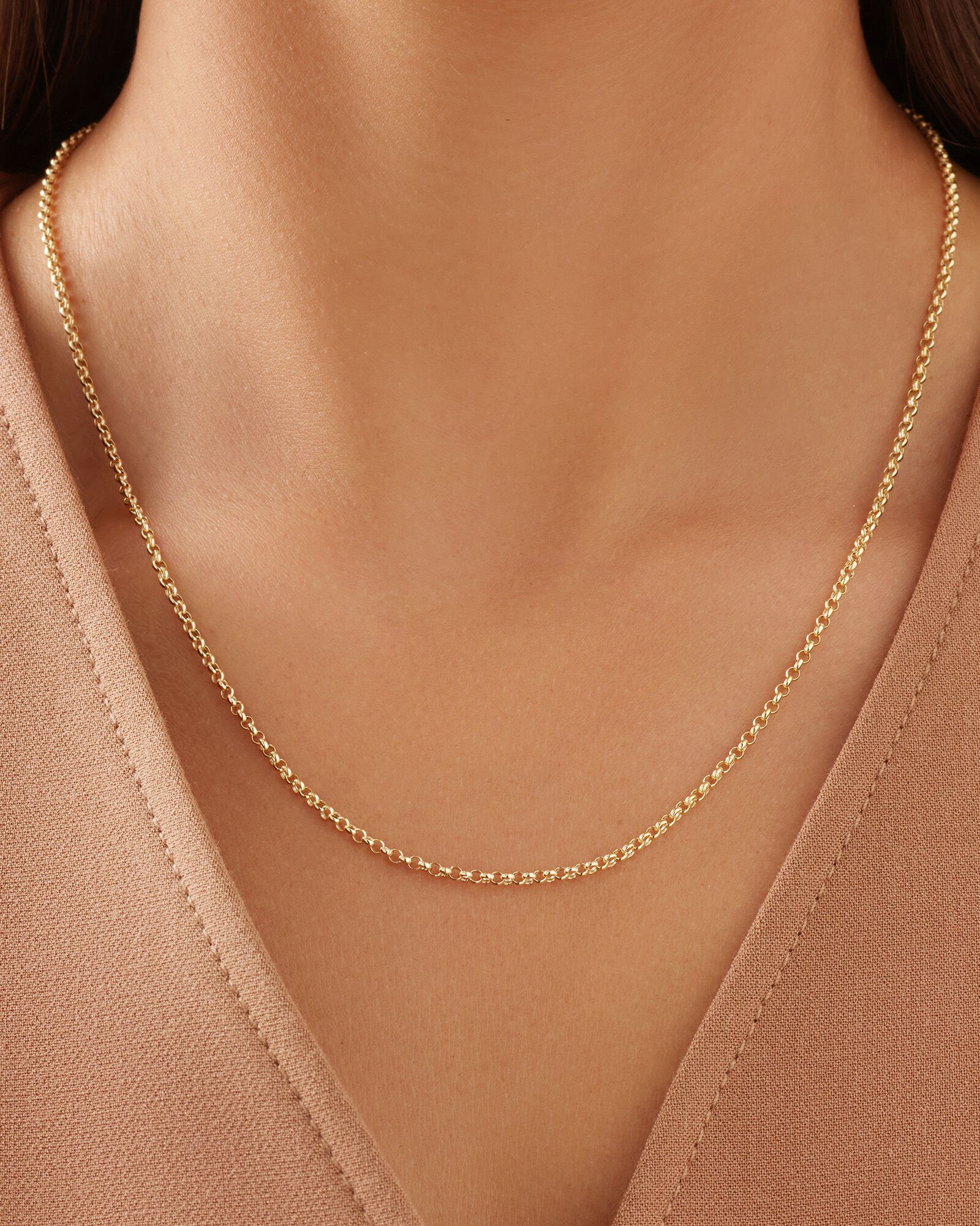 50cm (20") Hollow Belcher Chain in 10kt Yellow Gold