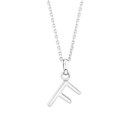"F" Initial Pendant in Sterling Silver "F" Initial Pendant in Sterling Silver