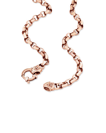 45cm (18") Diamond Set Solid Belcher Chain in 10kt Rose Gold 45cm (18") Diamond Set Solid Belcher Chain in 10kt Rose Gold