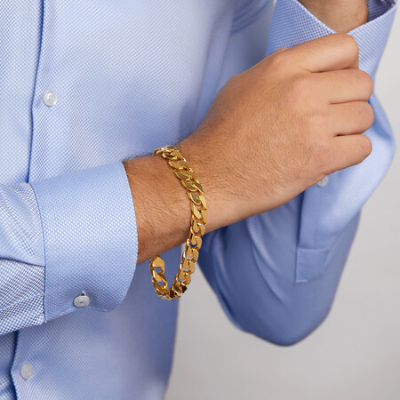 Flat Curb Bracelet in 10kt Yellow Gold Flat Curb Bracelet in 10kt Yellow Gold