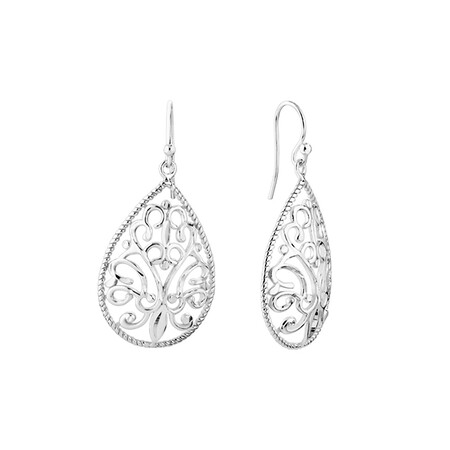 Filigree Teardrop Earrings In Sterling Silver Filigree Teardrop Earrings In Sterling Silver