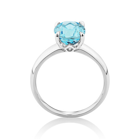 10mm Sky Blue Topaz Ring in Sterling Silver 10mm Sky Blue Topaz Ring in Sterling Silver