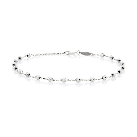 19cm (7") Beaded Bracelet in 10ct White Gold 19cm (7") Beaded Bracelet in 10ct White Gold