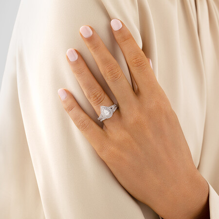 Bridal Set with 1 Carat TW of Diamonds in 14kt White Gold Bridal Set with 1 Carat TW of Diamonds in 14kt White Gold