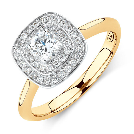 Whitefire Engagement Ring with 1/2 Carat TW of Diamonds in 18kt White & Yellow Gold & 22kt Yellow Gold Whitefire Engagement Ring with 1/2 Carat TW of Diamonds in 18kt White & Yellow Gold & 22kt Yellow Gold
