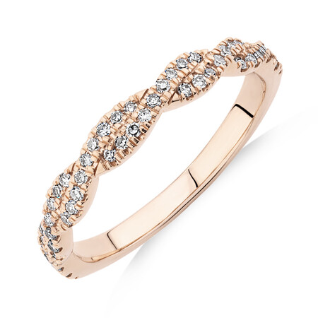 Evermore Twist Wedding Band with 0.20 Carat TW of Diamonds in 10kt Rose Gold Evermore Twist Wedding Band with 0.20 Carat TW of Diamonds in 10kt Rose Gold