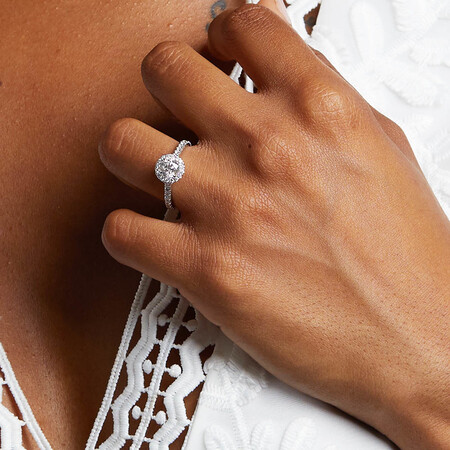 Engagement Ring with 1.38 Carat TW of Diamonds in 14kt White Gold Engagement Ring with 1.38 Carat TW of Diamonds in 14kt White Gold