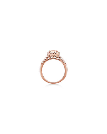 Halo Ring with Morganite & 0.75 Carat TW of Diamonds in 10kt Rose Gold Halo Ring with Morganite & 0.75 Carat TW of Diamonds in 10kt Rose Gold