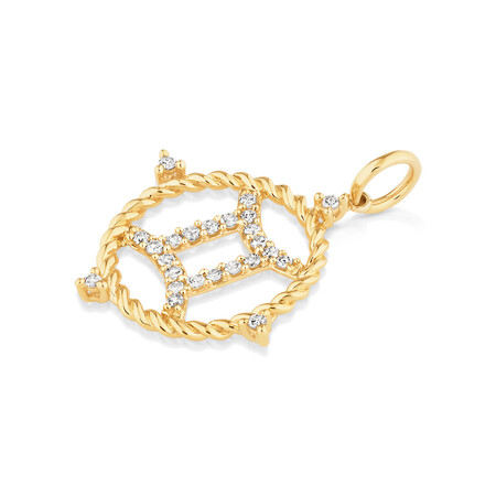 Gemini Zodiac Pendant with 0.20 Carat TW of Diamonds in 10kt Yellow Gold Gemini Zodiac Pendant with 0.20 Carat TW of Diamonds in 10kt Yellow Gold