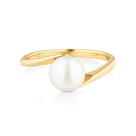 Twist Ring with Cultured Freshwater Pearl in 10kt Yellow Gold Twist Ring with Cultured Freshwater Pearl in 10kt Yellow Gold