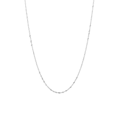 45cm (18") Diamond Cut Singapore Chain in 14kt White Gold