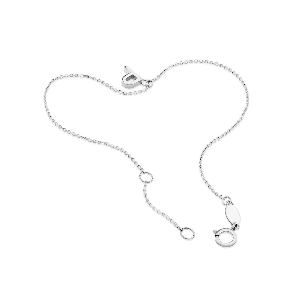 19cm (7.5") P Initial Bracelet in Sterling Silver