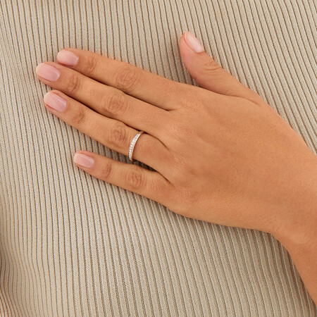 Wedding Band with 0.15 Carat TW of Diamonds in 10kt White Gold Wedding Band with 0.15 Carat TW of Diamonds in 10kt White Gold