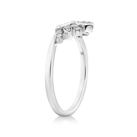 Evermore Contoured Wedding Band with Diamonds in 10kt White Gold Evermore Contoured Wedding Band with Diamonds in 10kt White Gold