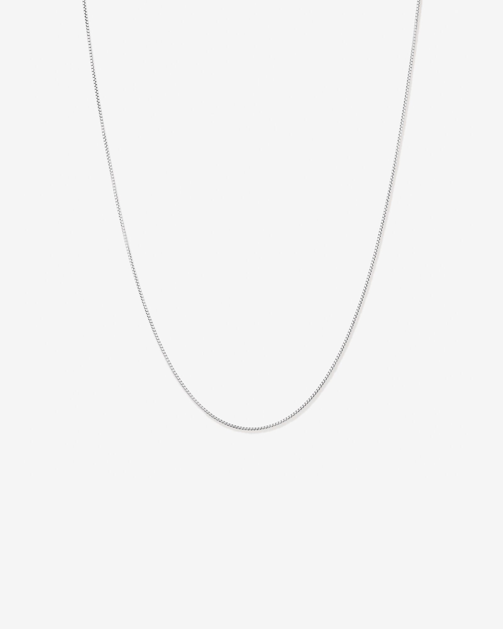50cm (20") 1.25mm Width Round Box Chain Necklace in Sterling Silver
