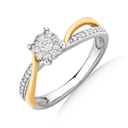 Bridal Set with 0.33 Carat TW of Diamonds in 10kt White & Yellow Gold Bridal Set with 0.33 Carat TW of Diamonds in 10kt White & Yellow Gold