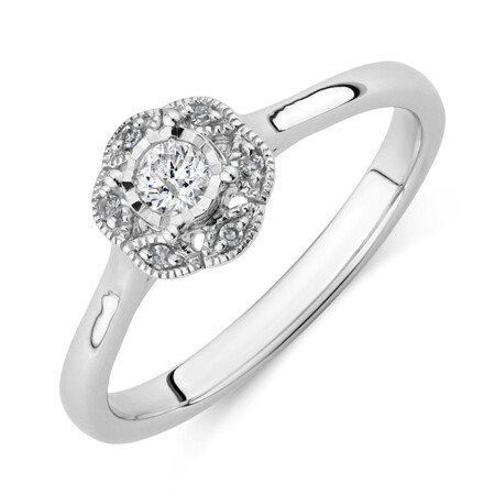 Promise Ring with 0.12 Carat TW of Diamonds in 10kt White Gold