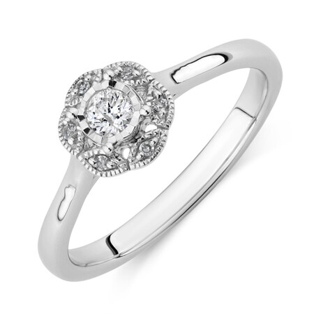 Promise Ring with 0.12 Carat TW of Diamonds in 10kt White Gold Promise Ring with 0.12 Carat TW of Diamonds in 10kt White Gold