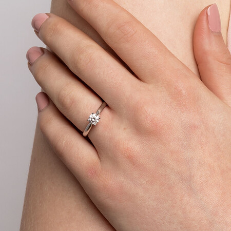 Evermore Solitaire Engagement Ring with 1/2 Carat TW Diamond in 14kt White Gold Evermore Solitaire Engagement Ring with 1/2 Carat TW Diamond in 14kt White Gold