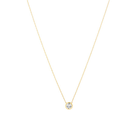 Laboratory-Created 0.48 Carat TW Diamond Solitaire Pendant in 10kt Yellow Gold Laboratory-Created 0.48 Carat TW Diamond Solitaire Pendant in 10kt Yellow Gold