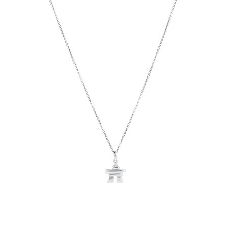 Inukshuk Pendant with Diamonds In Sterling Silver Inukshuk Pendant with Diamonds In Sterling Silver