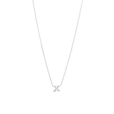 "X" Initial Necklace in Sterling Silver "X" Initial Necklace in Sterling Silver