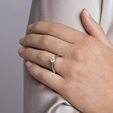 Whitefire Solitaire Engagement Ring with a 1 Carat TW Diamond in 18kt White & 22kt Yellow Gold Whitefire Solitaire Engagement Ring with a 1 Carat TW Diamond in 18kt White & 22kt Yellow Gold