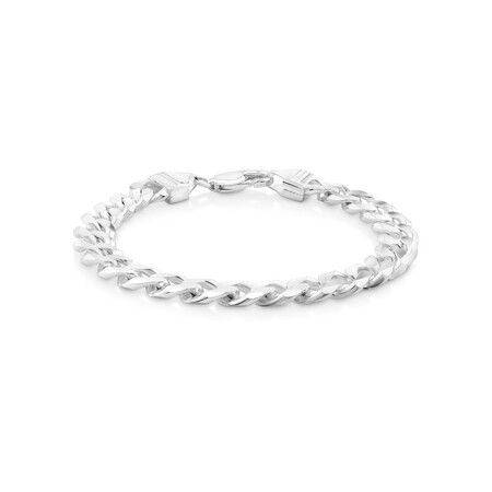 21cm (8.5") Men's Curb Bracelet in Sterling Silver 21cm (8.5") Men's Curb Bracelet in Sterling Silver