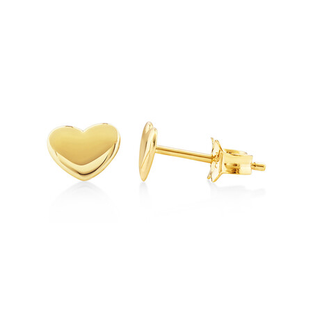 7mm Heart Stud Earrings In 10kt Yellow Gold 7mm Heart Stud Earrings In 10kt Yellow Gold