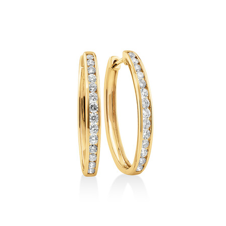 Huggie Earrings with 1 Carat TW of Diamonds in 10kt White Gold Huggie Earrings with 1 Carat TW of Diamonds in 10kt White Gold