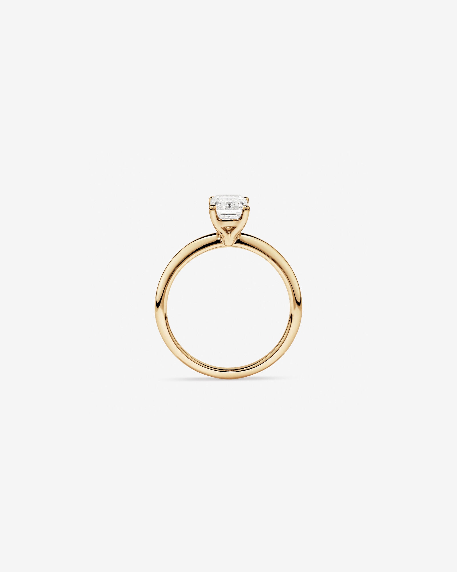 Bague de fiançailles solitaire en diamant cultivé en laboratoire TW taille émeraude de 1,25 carat en or jaune 14 carats