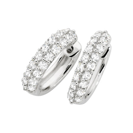 Hoop Earrings with Cubic Zirconia in Sterling Silver Hoop Earrings with Cubic Zirconia in Sterling Silver