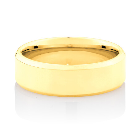 Flat Bevelled Wedding Band in 10kt Yellow Gold Flat Bevelled Wedding Band in 10kt Yellow Gold
