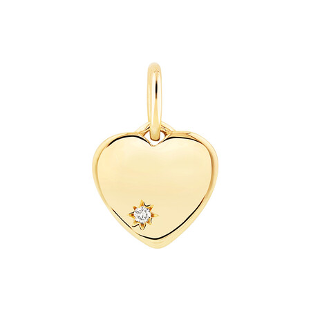 Heart Disc Pendant in 10kt Yellow Gold Heart Disc Pendant in 10kt Yellow Gold