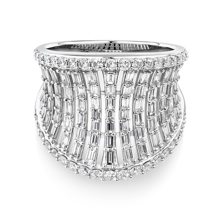 Concave Ring with 1.50 Carat TW of Diamonds in 14kt White Gold Concave Ring with 1.50 Carat TW of Diamonds in 14kt White Gold