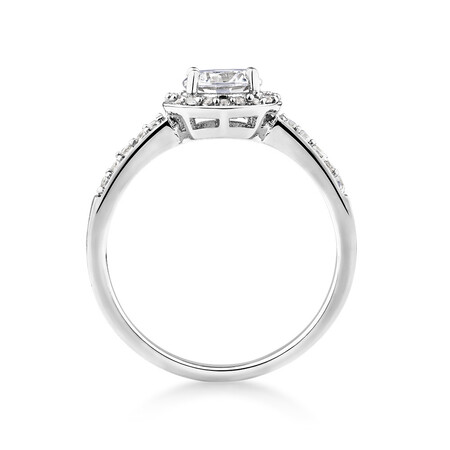 Halo Ring with Cubic Zirconia in Sterling Silver Halo Ring with Cubic Zirconia in Sterling Silver