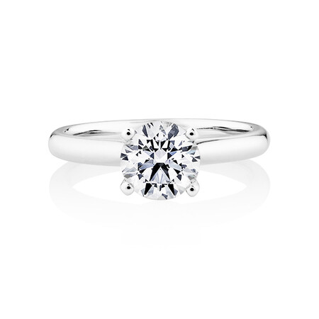 Certified Solitaire Engagement Ring with 1.50 Carat TW Diamond in 14kt White Gold Certified Solitaire Engagement Ring with 1.50 Carat TW Diamond in 14kt White Gold