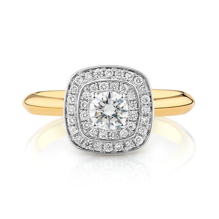 Whitefire Engagement Ring with 1/2 Carat TW of Diamonds in 18kt White & Yellow Gold & 22kt Yellow Gold Whitefire Engagement Ring with 1/2 Carat TW of Diamonds in 18kt White & Yellow Gold & 22kt Yellow Gold