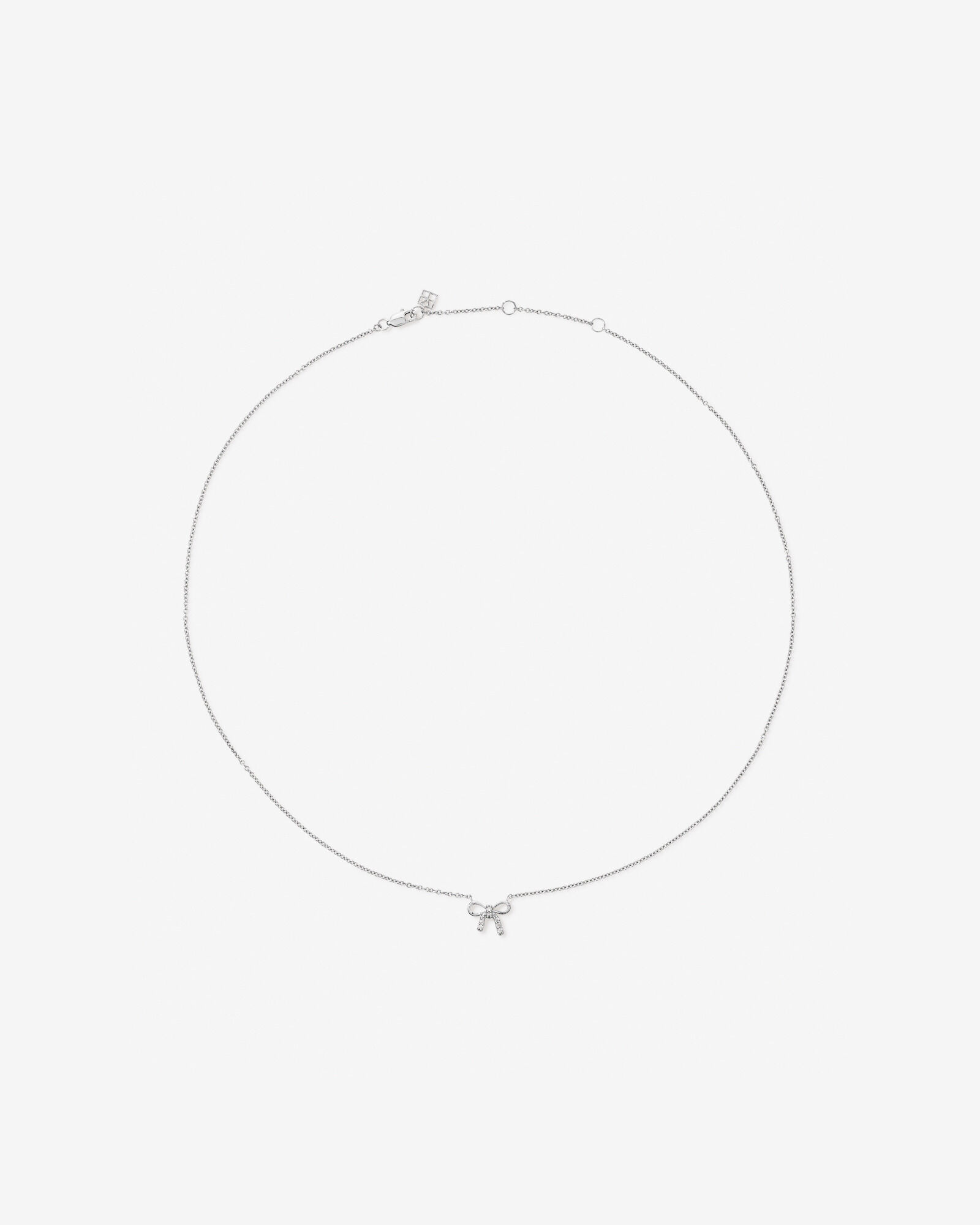 Bow Necklace and Stud Earrings Gift Set with Cubic Zirconia in Sterling Silver