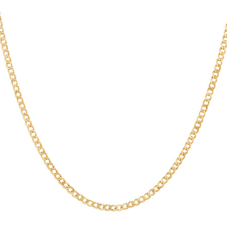 45cm (18") Hollow Curb Chain in 10kt Yellow Gold