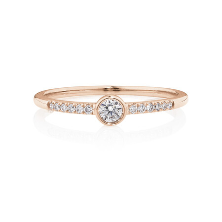 Promise Ring with 0.16 Carat TW of Diamonds in 10kt Rose Gold Promise Ring with 0.16 Carat TW of Diamonds in 10kt Rose Gold