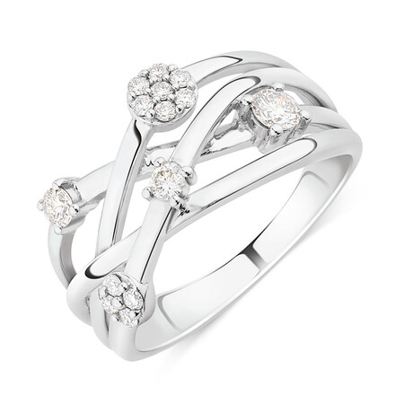 Scatter Ring With 0.34 Carat TW Diamonds In 10kt White Gold