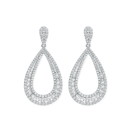 Drop Earrings with 2 Carat TW of Diamonds in 14kt White Gold Drop Earrings with 2 Carat TW of Diamonds in 14kt White Gold