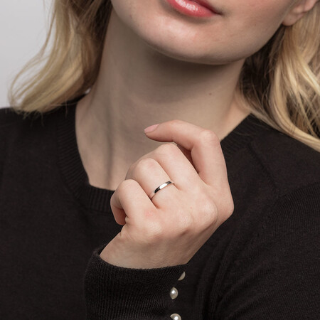 Lite Half Round Wedding Band in 10kt White Gold Lite Half Round Wedding Band in 10kt White Gold