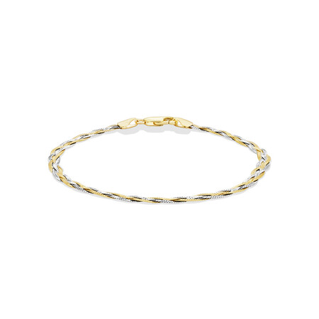 19cm (7.5") Fancy Bracelet in 10kt Yellow & White Gold 19cm (7.5") Fancy Bracelet in 10kt Yellow & White Gold
