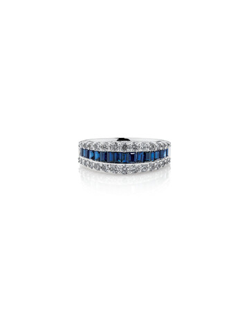 Ring with Sapphire & 5/8 Carat TW of Diamonds in 10kt White Gold Ring with Sapphire & 5/8 Carat TW of Diamonds in 10kt White Gold