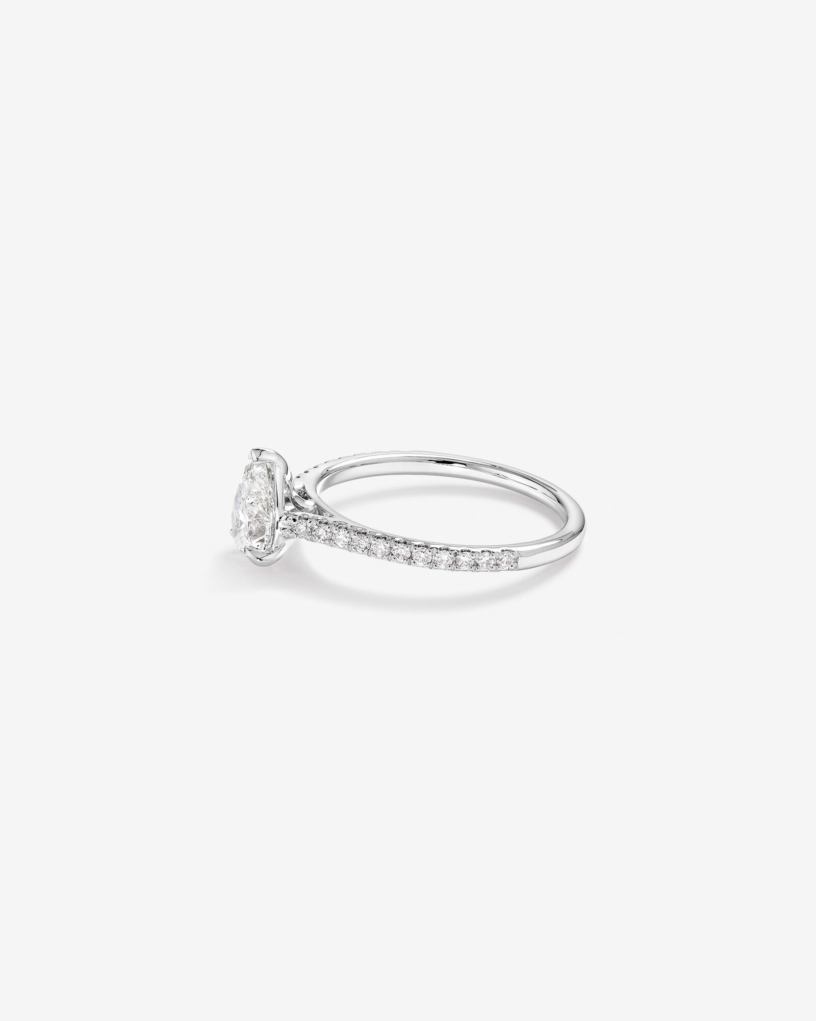 Pear Solitaire Engagement Ring with 1.12ct TW of Diamonds in 14kt White Gold