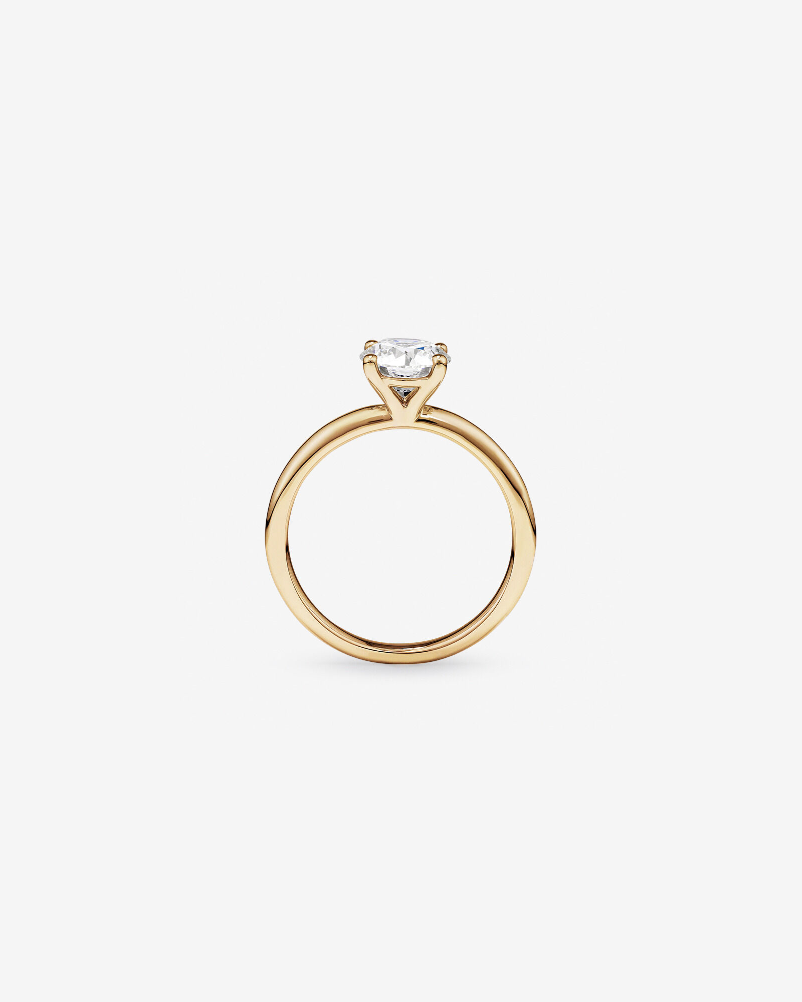 Bague de fiançailles solitaire ronde TW en diamant brillant de laboratoire de 1,25 carat en or jaune 14 carats